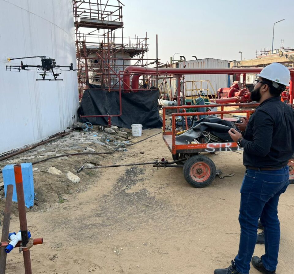 Drone UT Gauging of storage tank